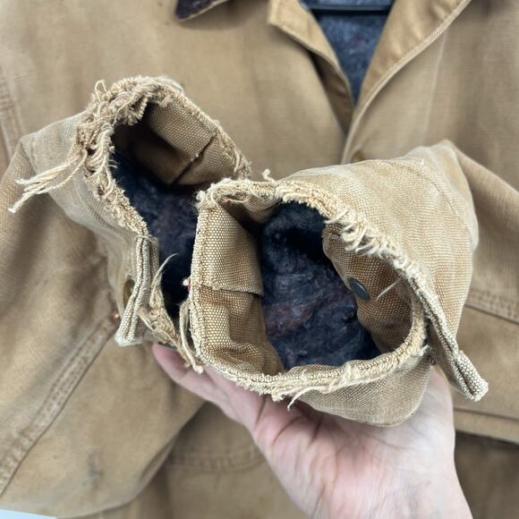 Vintage Carhartt Jacket 46L Blanket Lined Barn Chore Coat Union Made USA 6BLC - Picture 6 of 10